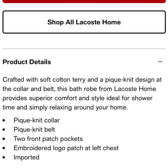 Lacoste Pink Terry Cotton Robe – Women’s Bathrobe – Soft Spa Lounge Wear - Picture 2 of 3